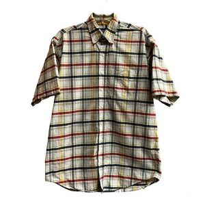 Resistol Rodeo Gear Shirt Men's Medium Plaid Short Sleeve Button Front